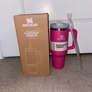 Stanley Inspired Rose Red Barbie Pink Quencher H2.0 40 oz Tumbler